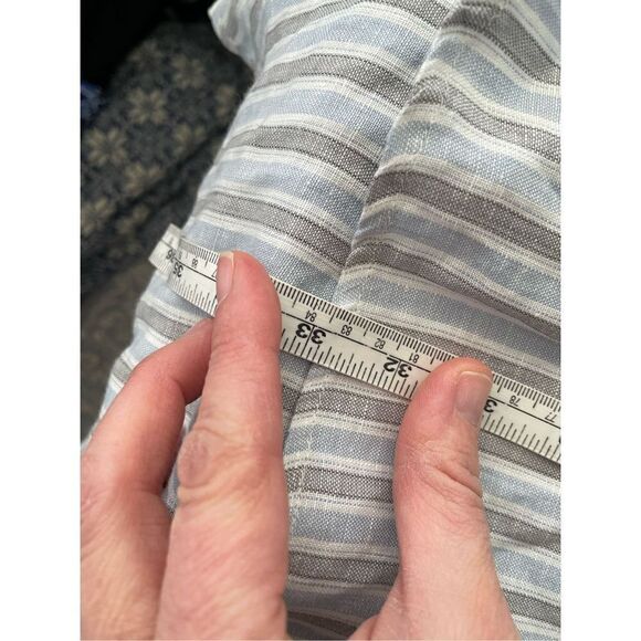 South Street Linen SOST Portland Maine Striped Tunic Popover Blue Gray White - Picture 8 of 10